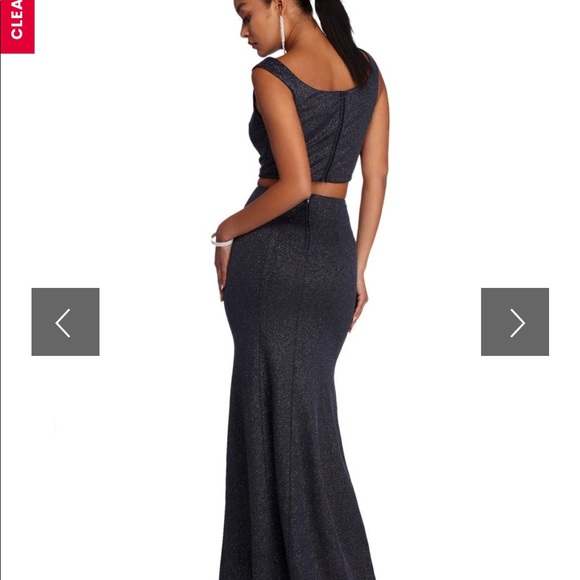 MARIAH TWO PIECE GLITTER DRESS - Picture 3 of 4